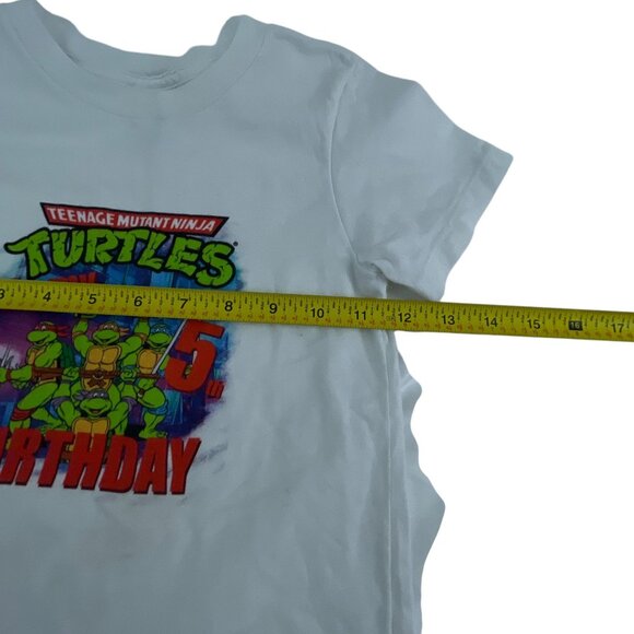 Teenage Mutant Ninja Turtles Kids White Birthday T-Shirt "Its My 5th Birthday" - Picture 3 of 5